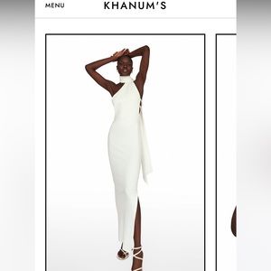 Size L never worn, tags still on, white pearl detailed long dress.